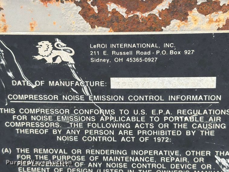 image for item FT6160 1993 LeRoi 125 air compressor