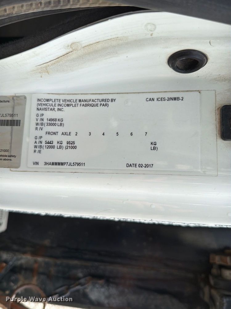 image for item FT6187 2018 International 4300 SBA dump truck