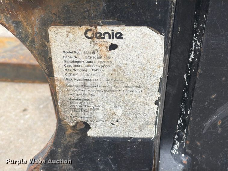 image for item FT6192 2015 Genie GTH1056 telehandler