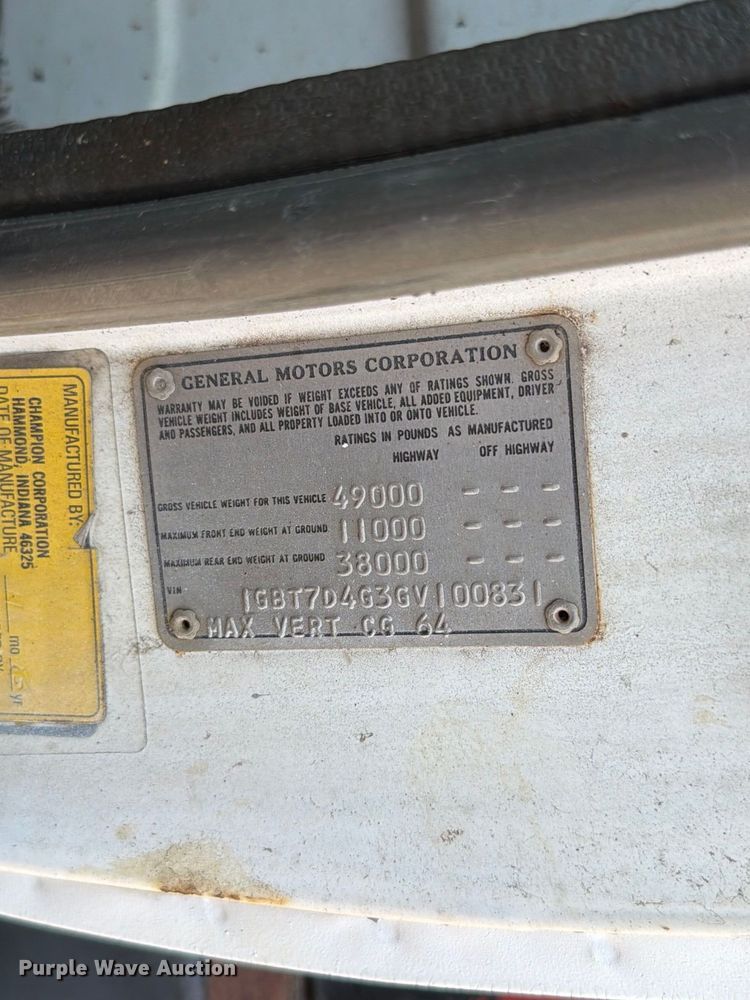 image for item FT6215 1986 Chevrolet C7 reel truck