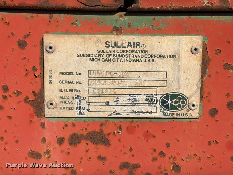 image for item FT6682 Sullair 185DPQ-JDD air compressor
