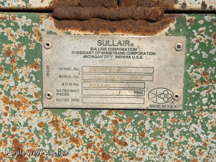image for item FT6683 Sullair 185DPQ-JDD air compressor