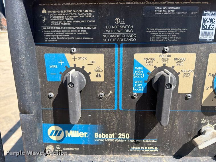 image for item FT6688 Miller Bobcat 250 welder/generator