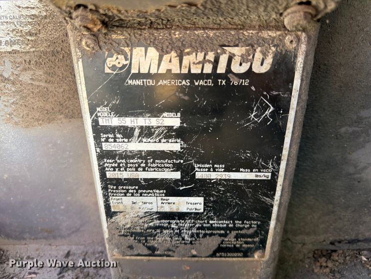 image for item FU4616 2015 Manitou TMT 55 HT 13 52 forklift