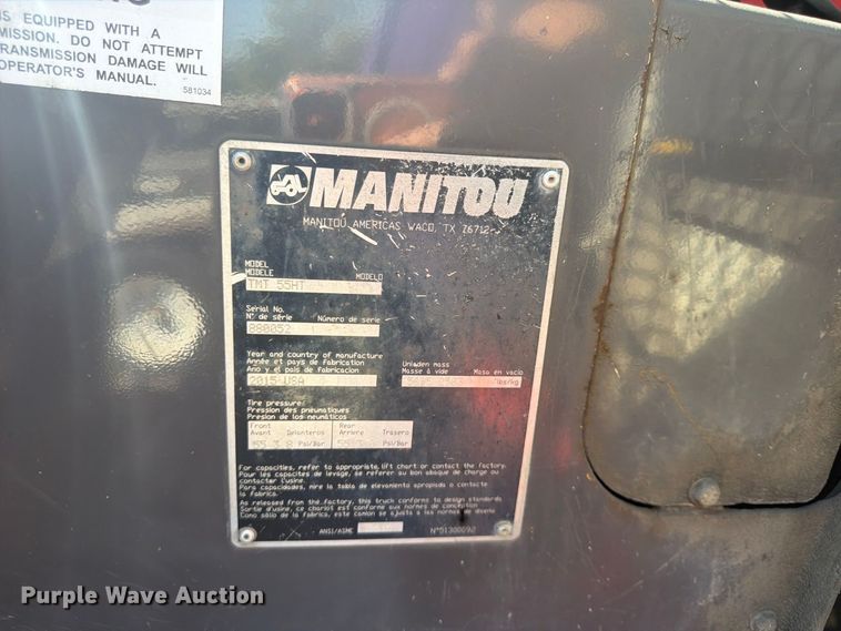 image for item FU4618 2015 Manitou TMT 55HT forklift
