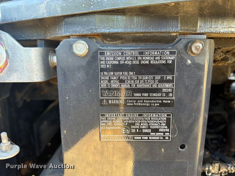 image for item FU4637 2022 Yanmar V1050-6A mini excavator