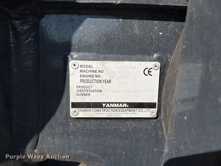 image for item FU4637 2022 Yanmar V1050-6A mini excavator