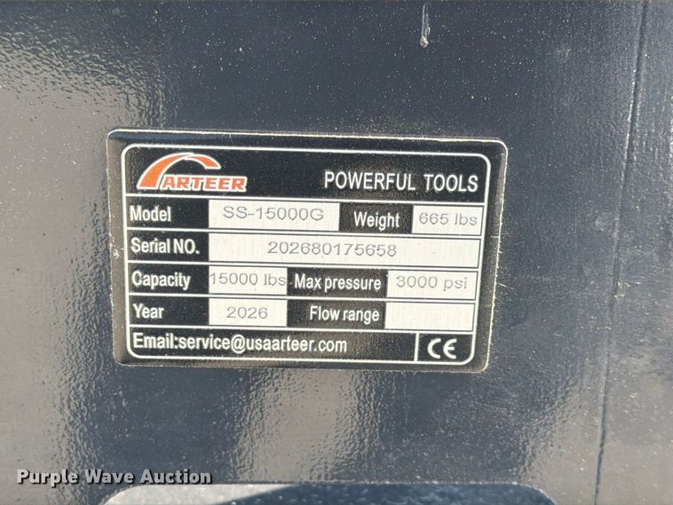 image for item MQ9078 2026 Arteer SS-15000G skid steer hydraulic winch