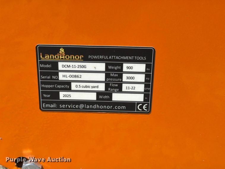 image for item MQ9079 2025 Land Honor DCM-11-250G skid steer concrete mixer