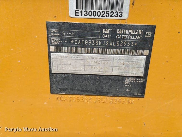 image for item MZ9915 2014 Caterpillar 938K wheel loader