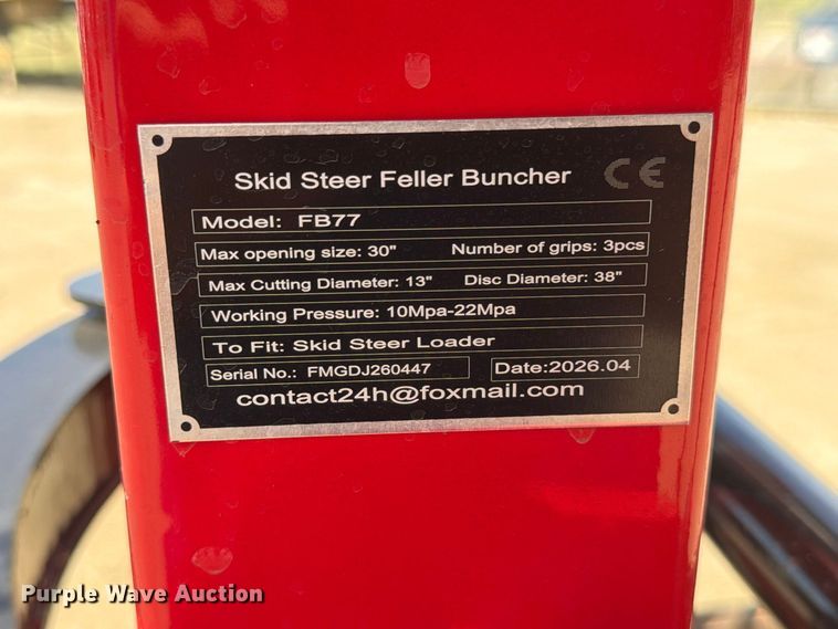 image for item MZ9992 2026 GIGY FB77 skid steer feller buncher