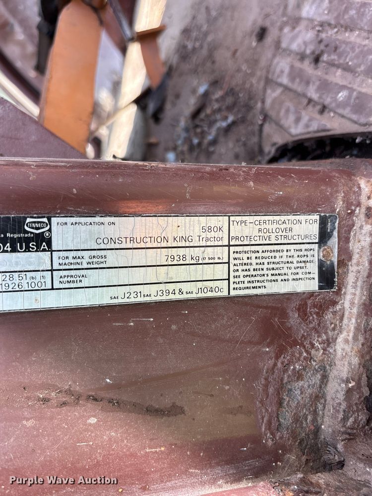 image for item NM9887 1991 Case 580K backhoe