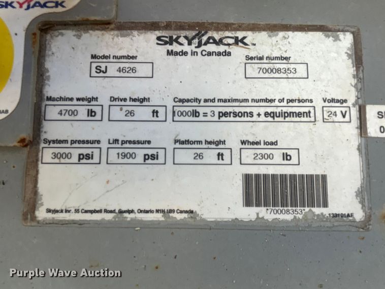 image for item NM9954 SkyJack SJ4626 Scissor lift
