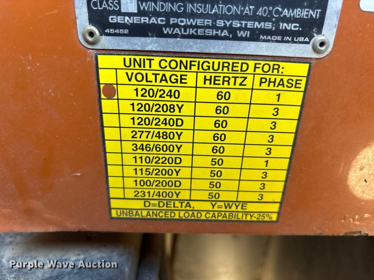 image for item NM9958 2002 Generac 2823260100 generator