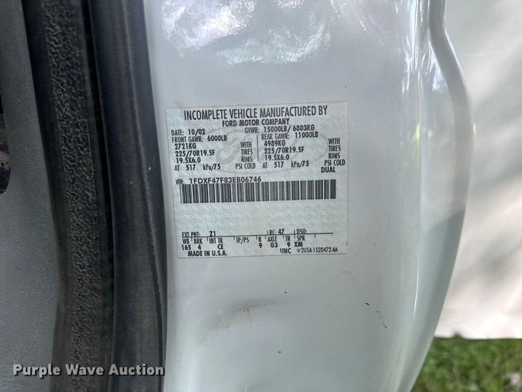 image for item OE9696 2003 Ford F450 Super Duty utility / service truck