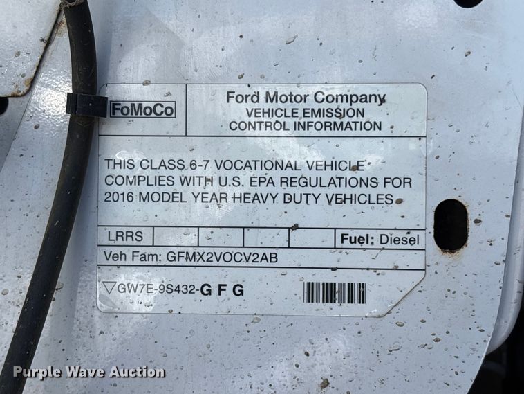 image for item YA3445 2016 Ford F750 forestry bucket truck