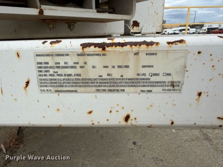 image for item YA3531 2015 Bandit 200UC wood chipper