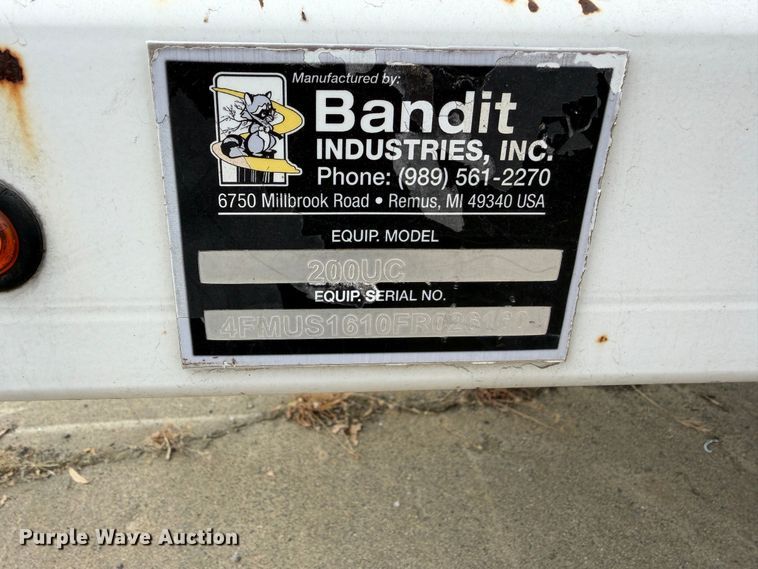 image for item YA3531 2015 Bandit 200UC wood chipper