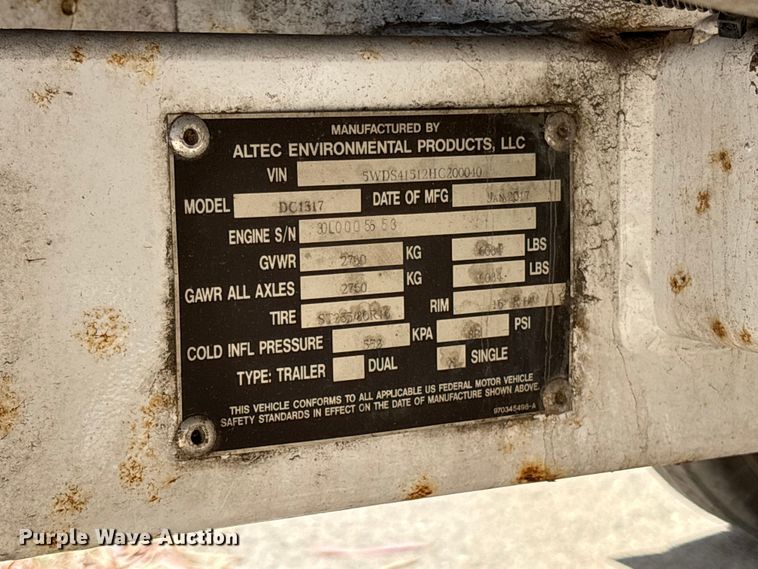 image for item YA3534 2017 Altec DC1317 wood chipper