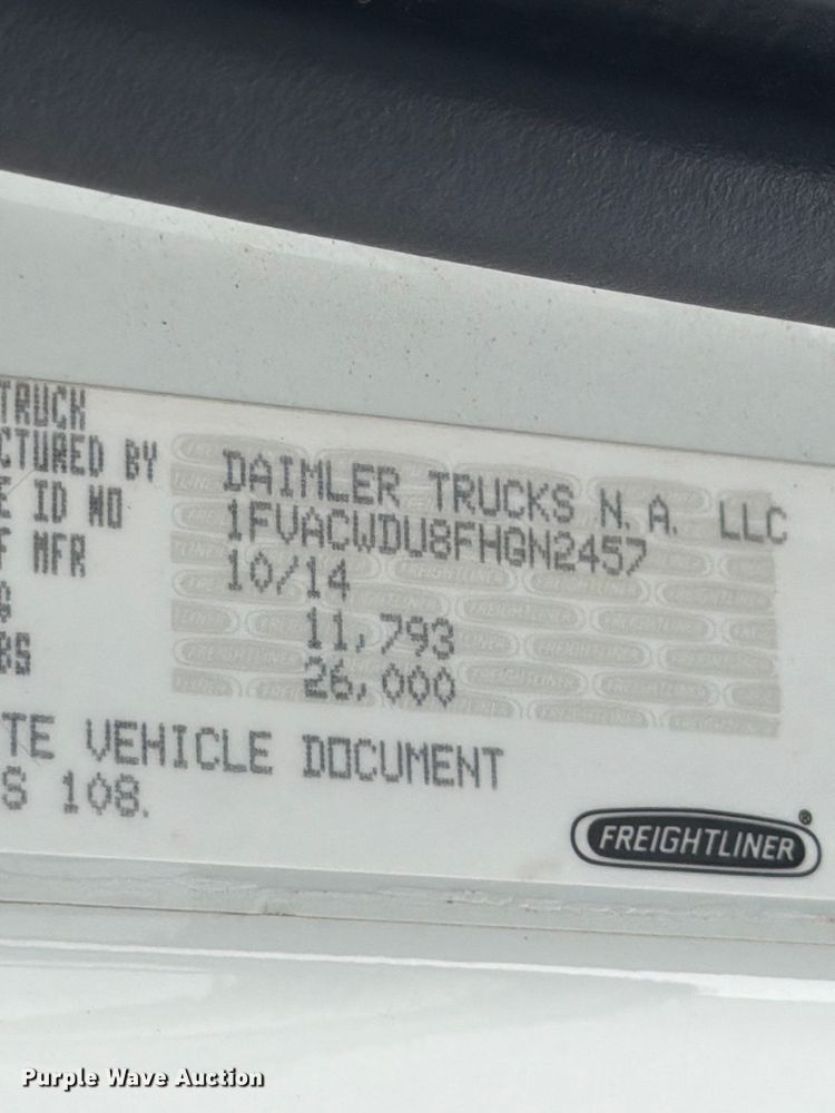 image for item YA4104 2015 Freightliner Business Class M2 forestry bucket truck
