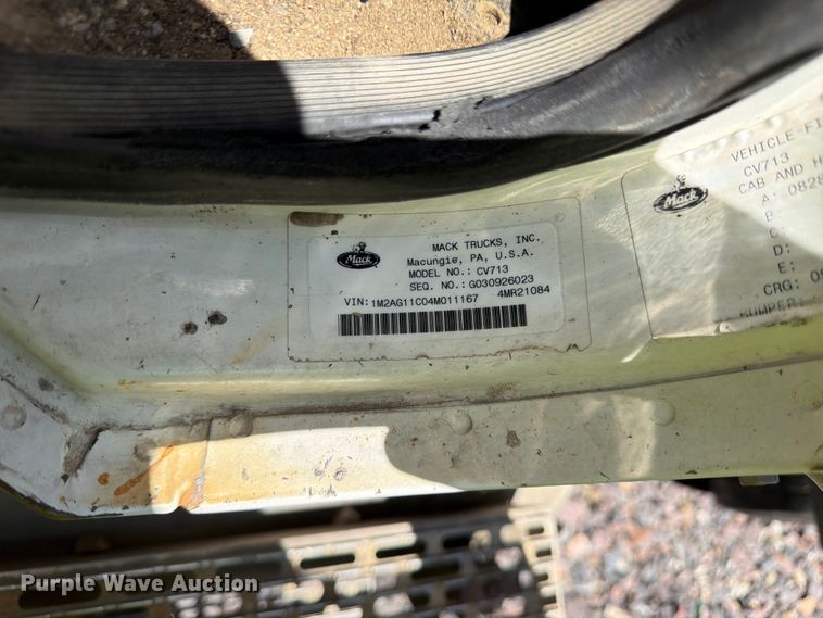 image for item YA4130 2004 Mack Granite CV713 dump truck