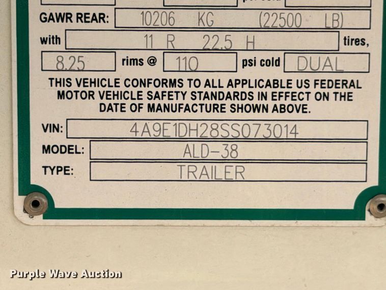 image for item YA4186 2025 Armor Lite ALD-38 end dump trailer
