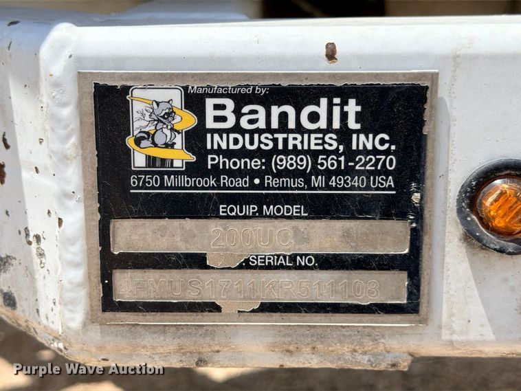 image for item YA4397 2019 Bandit 200UC wood chipper