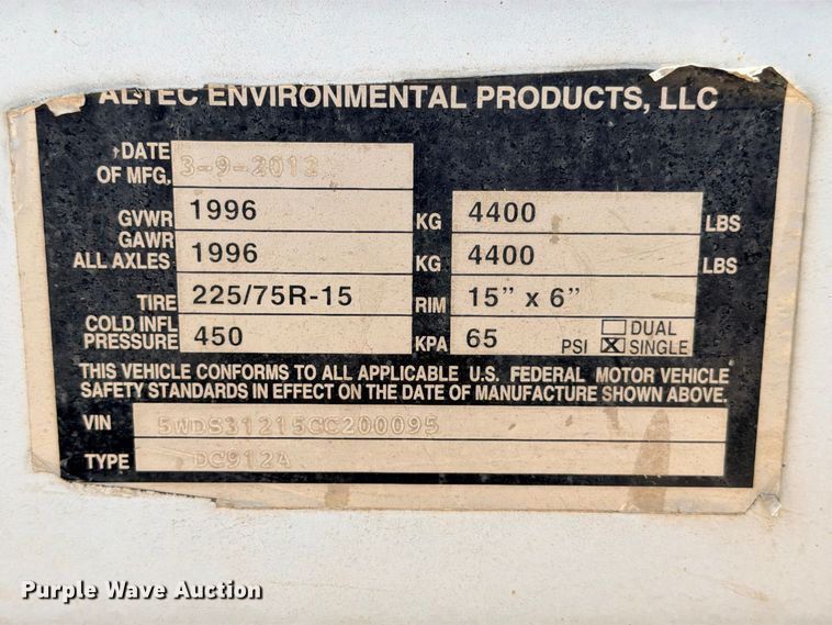 image for item YA4398 2012 Altec DC912A wood chipper