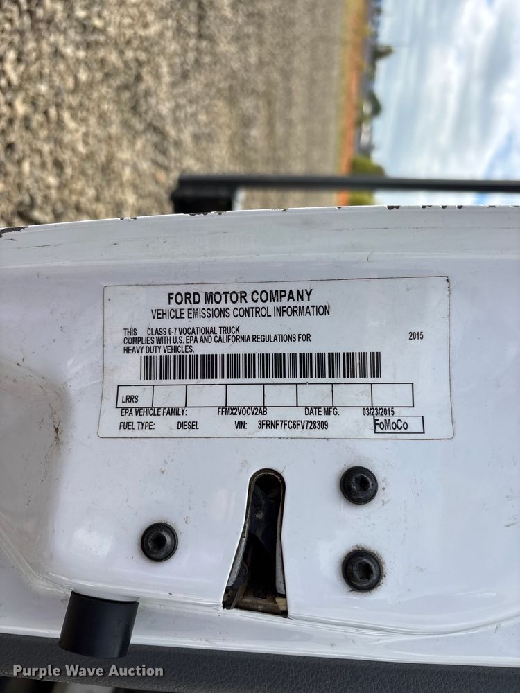 image for item YA4444 2015 Ford F750 forestry bucket truck