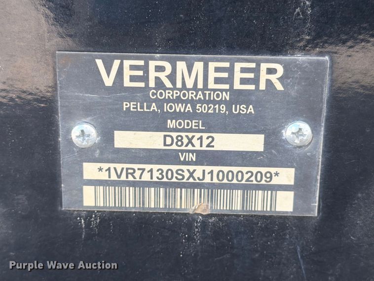 image for item YA4822 2018 Vermeer Navigator D8X12 directional boring unit