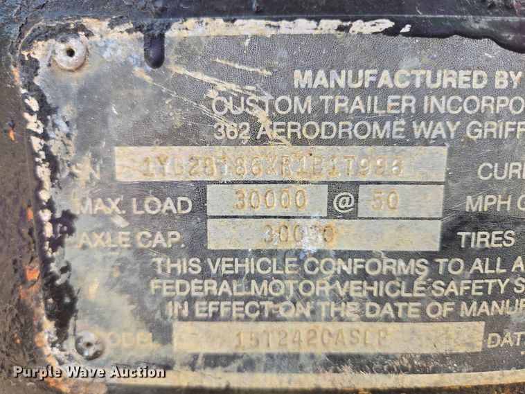 image for item DP8985 1994 CMW Custom 15T242 equipment trailer