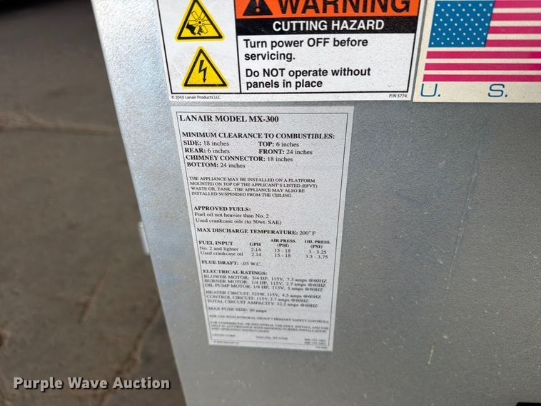 image for item DV8586 Lanair MX300 Oil burn heater