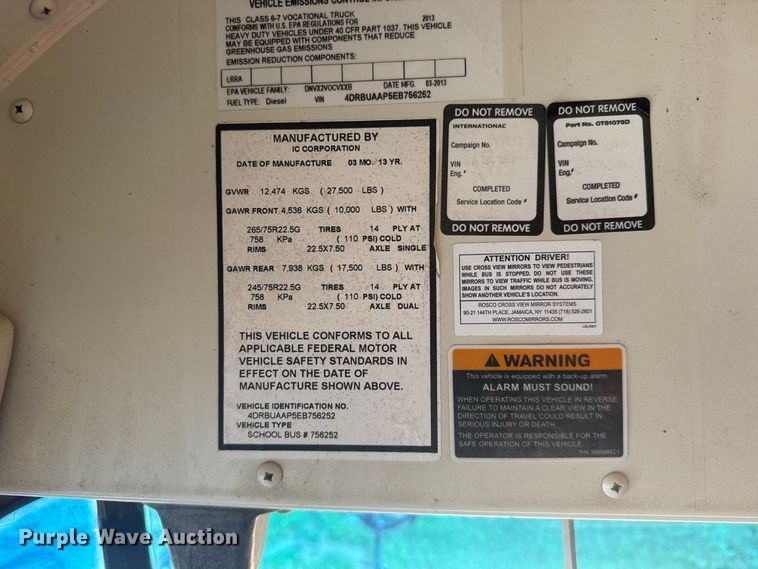 image for item DY3241 2014 IC PB105 school bus