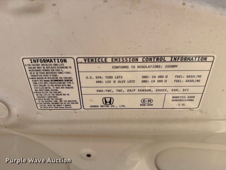 image for item EF6437 2008 Honda Odyssey van