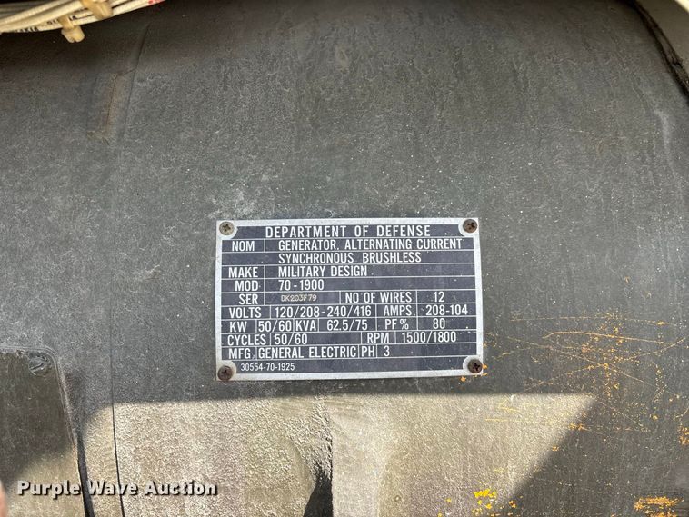 image for item EO4496 U.S. Department of Defense MEP 006A generator