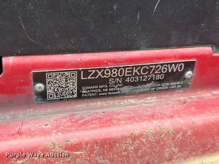 image for item EP7526 2019 eXmark Lazer Z ZTR lawn mower