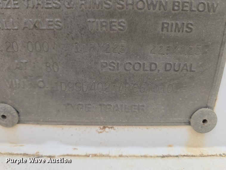 image for item ET5032 2010 Ranco bottom dump trailer
