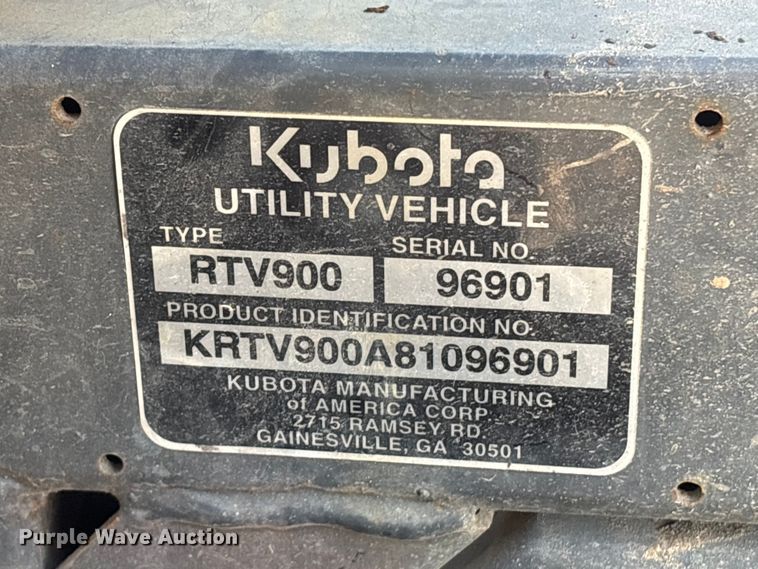 image for item EU0779 2008 Kubota RTV900 utility vehicle