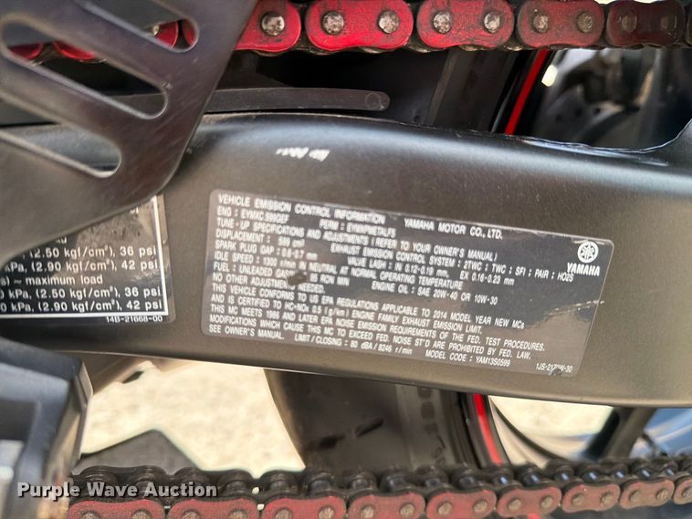 image for item EU5891 2014 Yamaha YZF R6 motorcycle