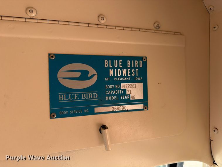 image for item EW1054 1996 Blue Bird TC2000 school bus