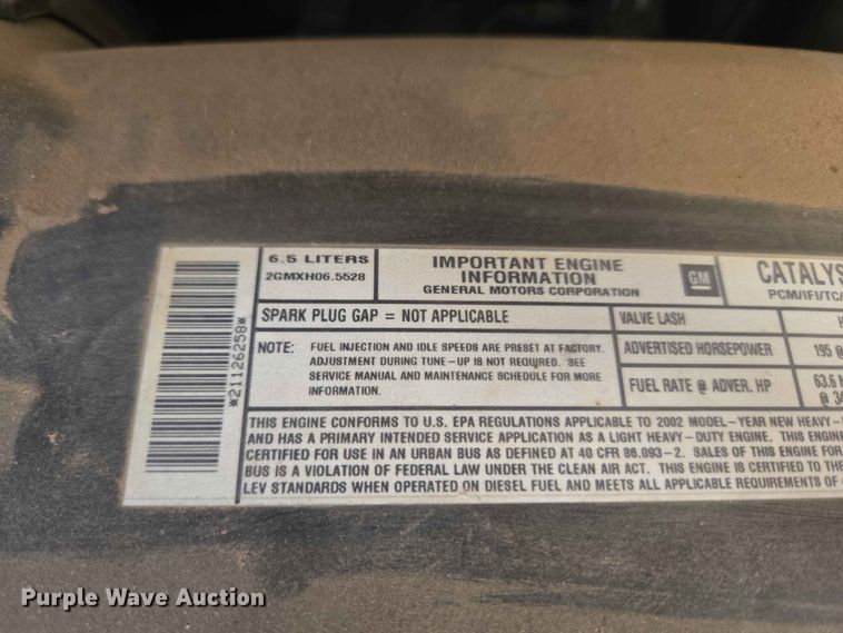 image for item EW8529 2002 Chevrolet Express 3500 school bus