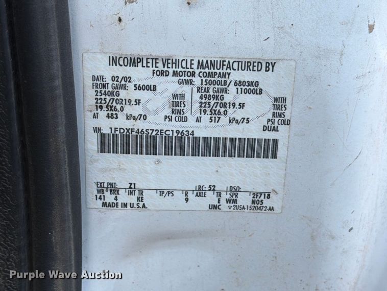 image for item EW8757 2002 Ford F450 dump truck