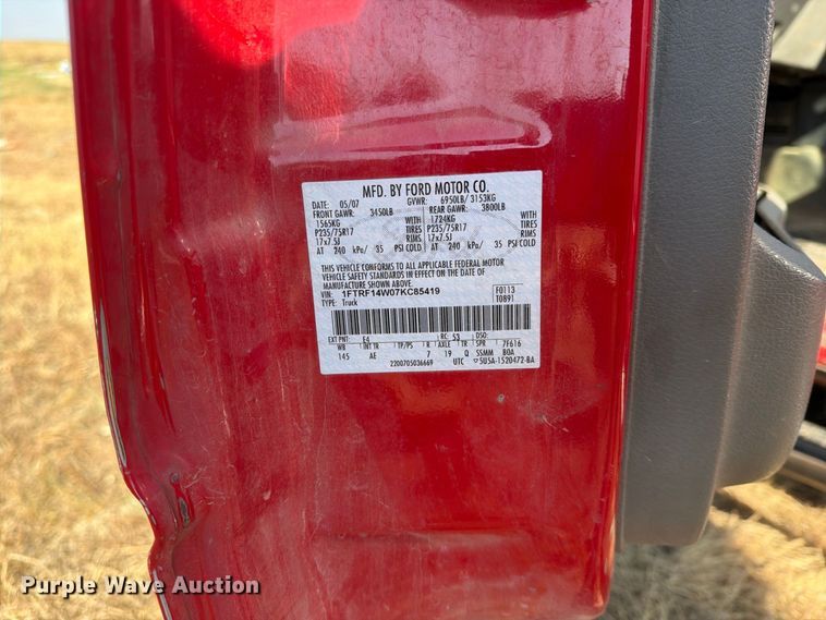 image for item EX4149 2007 Ford F150 pickup truck
