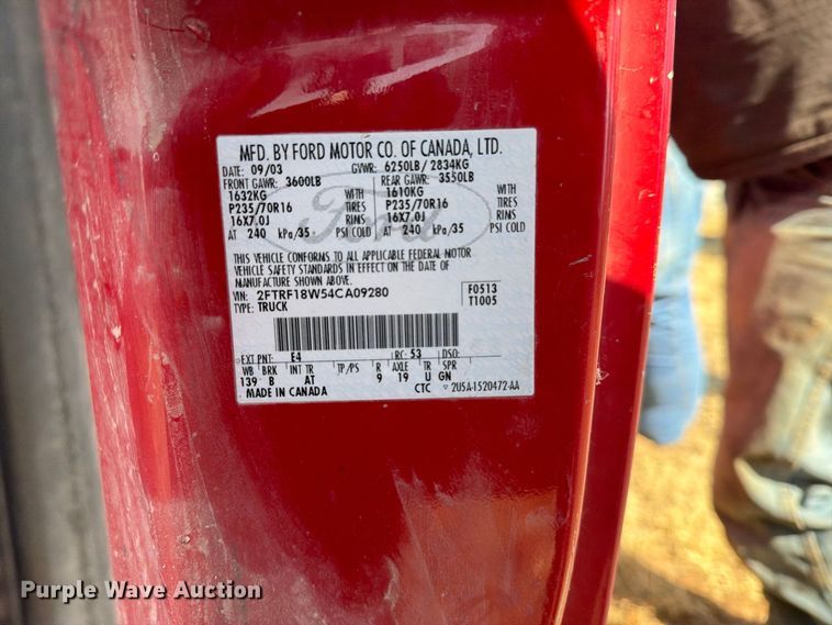 image for item EX4150 2004 Ford F150 pickup truck