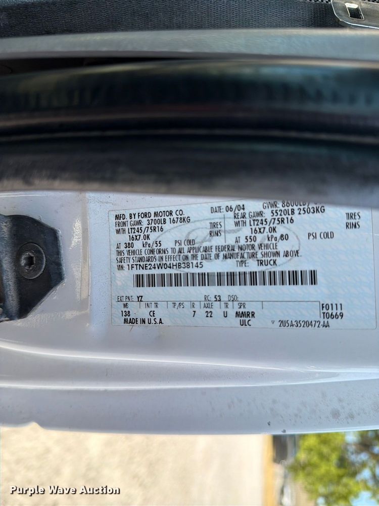 image for item EX4161 2004 Ford E250 van