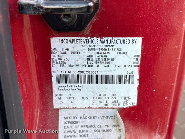 image for item FC4257 2008 Ford F550 rescue vehicle