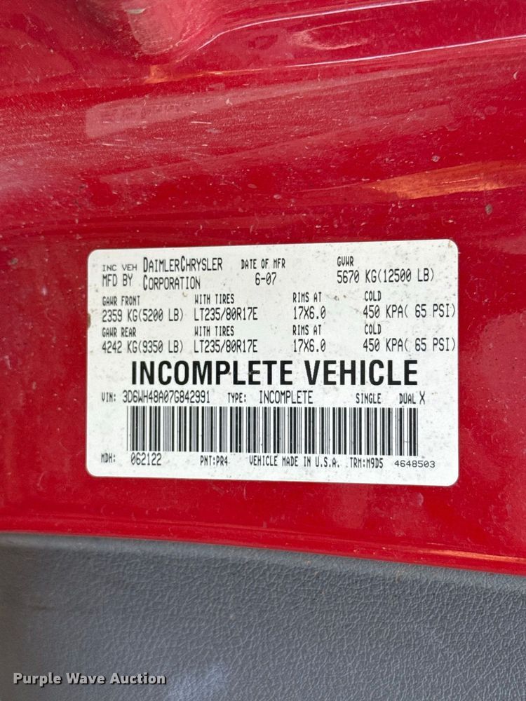 image for item FC4258 2007 Dodge Ram 3500 brush fire truck
