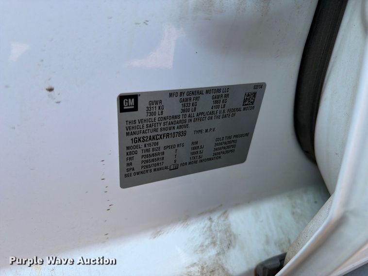 image for item FK3388 2015 GMC Yukon SUV