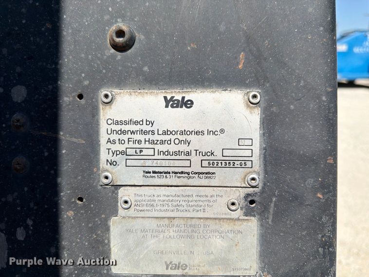 image for item FK3417 Yale GLP050RENUAE089 forklift