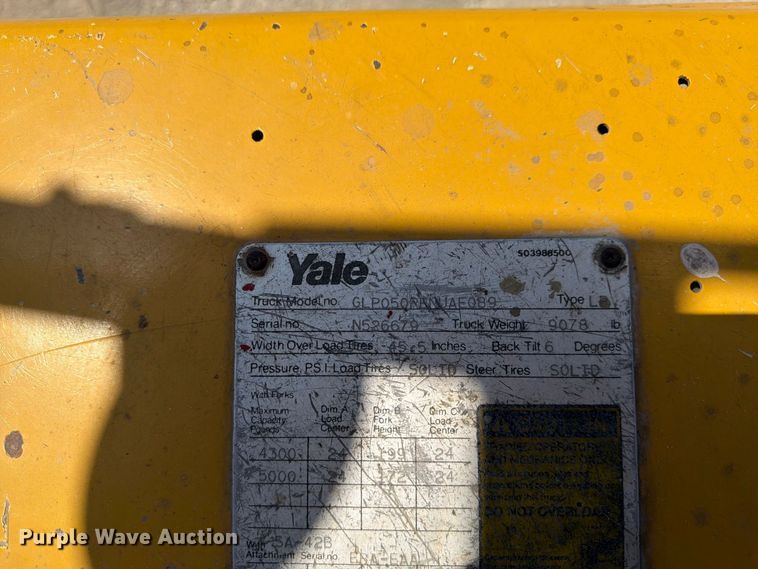 image for item FK3417 Yale GLP050RENUAE089 forklift
